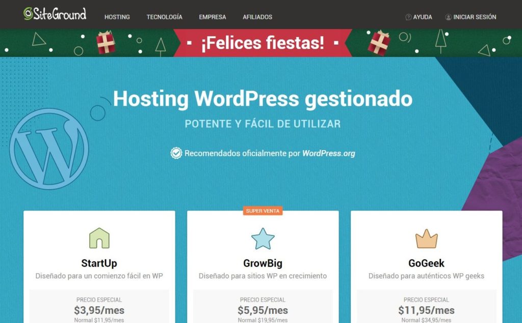 Mejor Hosting para WordPress - Seguridad y Rendimiento Superior - Siteground