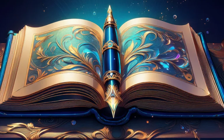 libro abierto con escritura de pluma